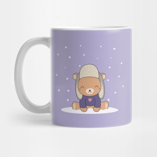 Kawaii Cute Brown Winter Bear Mug